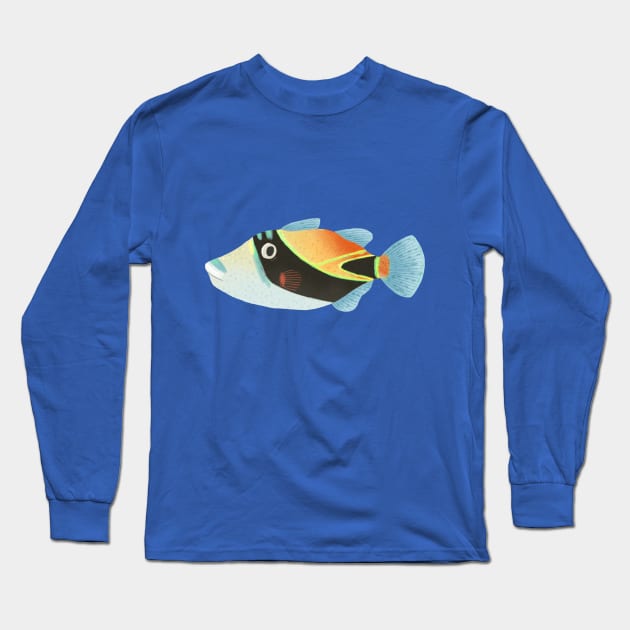 Humuhumunukunukuapua'a Hawaiian Trigger Fish Long Sleeve T-Shirt by tarynosaurus